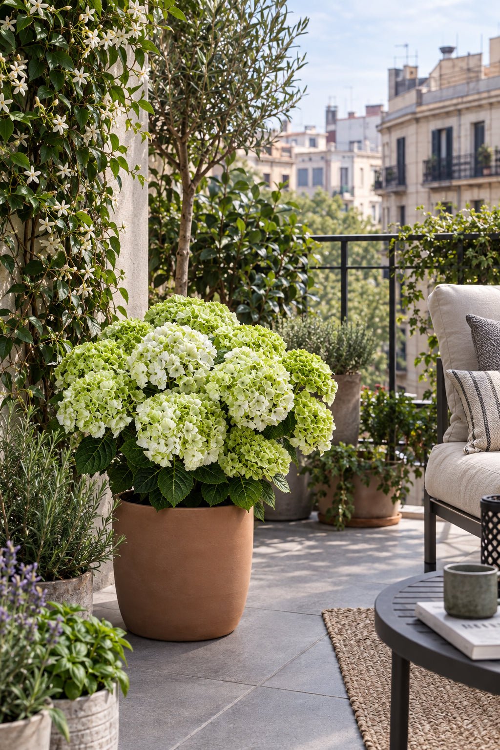 Hydrangea macrophylla Magical® Noblesse (Hortensia blanc à fleurs changeantes) — H55 cm | Pot Ø23 cm - Verdeia - 4