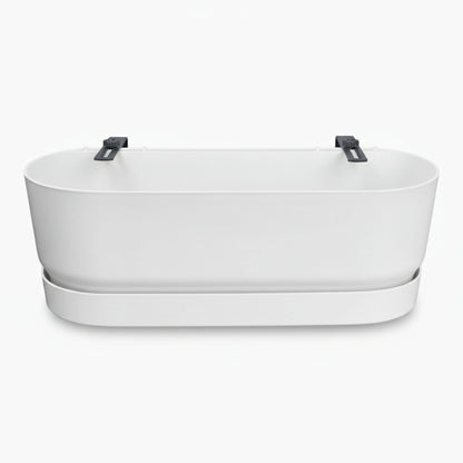 Jardinière de balcon blanche Elho Greenville Easy Balcony – Ø25 cm - Verdeia