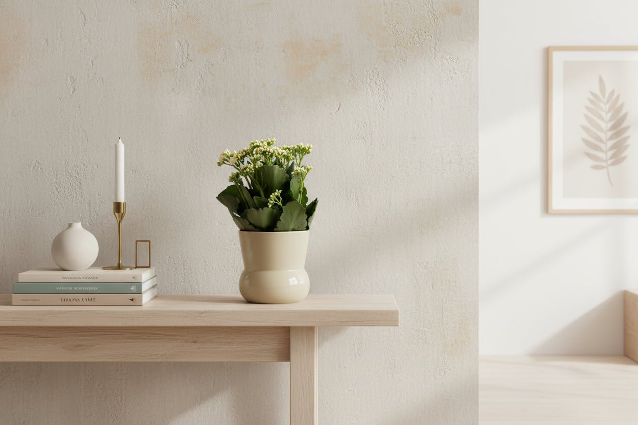 Kalanchoe blanco — Ø12 x A27 cm — Listo para colocar — Cerámica verde - Verdeia - 3