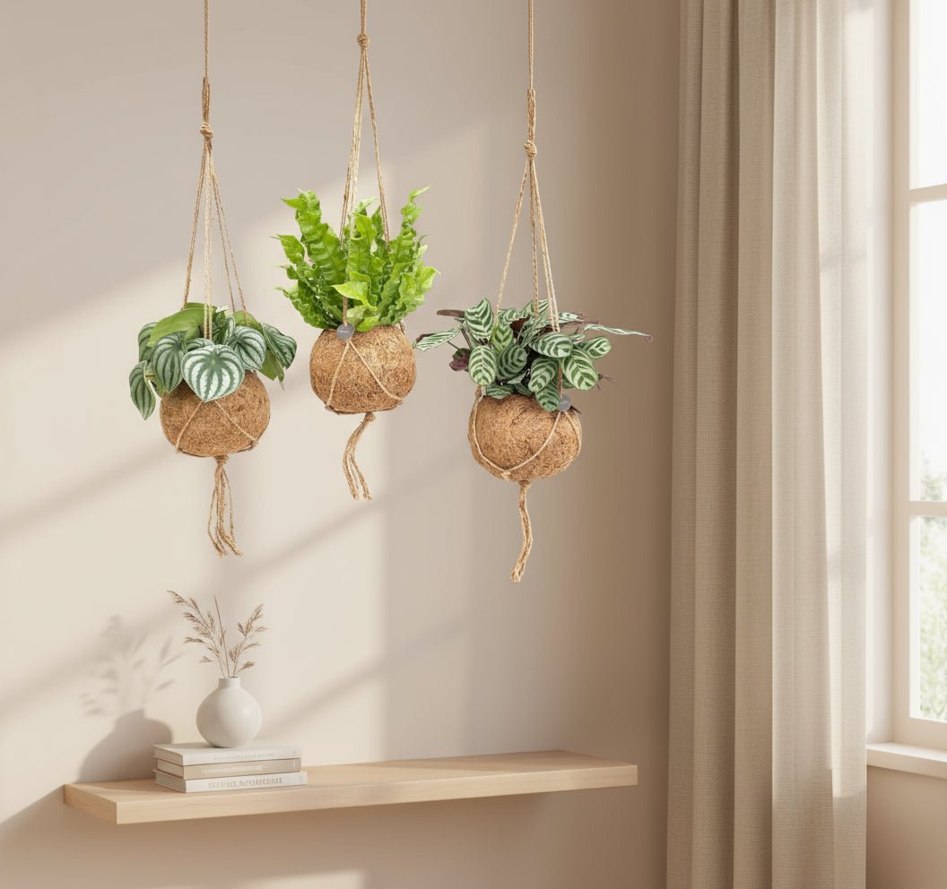 Kokodama Jungle Mix — Lote de 3 — Ø17 cm — H28 cm - Verdeia - 2