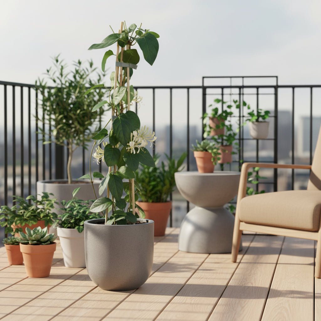 Lonicera japonica ‘Halliana’ – Chèvrefeuille blanc parfumé – D15cm x H65cm - Verdeia