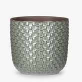 Mini maceta - maceta de cerámica con relieve verde — Ø7 cm - Verdeia - 1