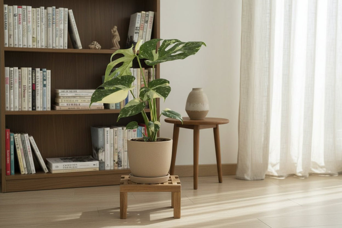 Monstera Thai Constellation — Filodendro variegado artificial — Ø15 cm — H50 cm - Verdeia - 4