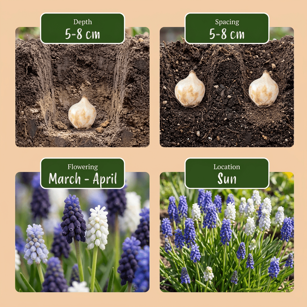 Muscari Magic Mix (Mezcla de muscaris azules y blancos) — Bulbos calibre 7/8 - Verdeia - 6