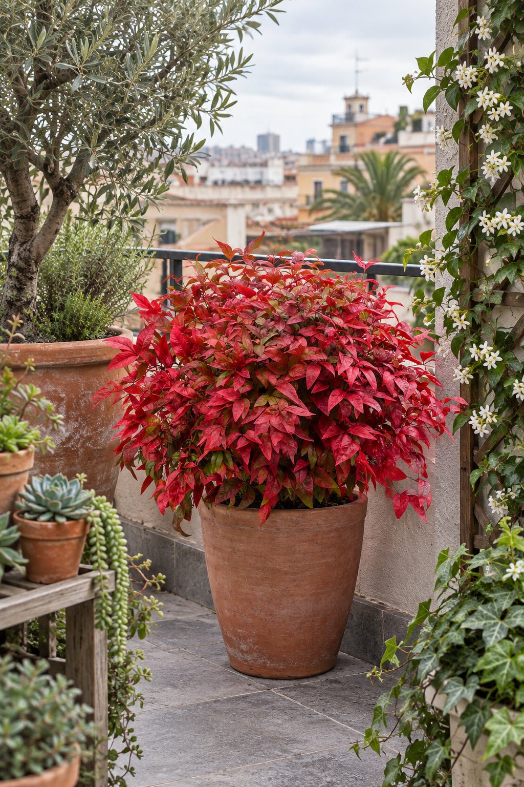 Nandina domestica Blush Pink™ (Bambou sacré rose) — H40 cm | Pot Ø17 cm - Verdeia - 4