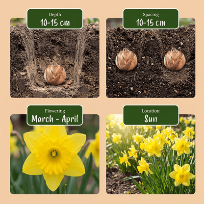 Narcissus (Narcisse jaune ou jonquille) — Bulbes calibre 10/12 - Verdeia - 6