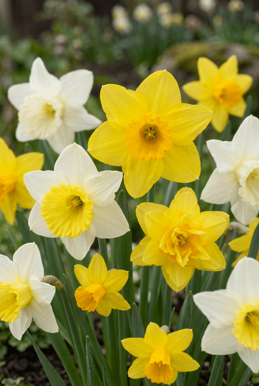 Narcissus (Narcisses botaniques jaunes et blancs en mélange) — Bulbes calibre 10/12 - Verdeia - 1
