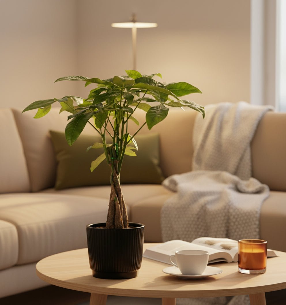 Pachira aquatica — Money tree — Ø12 x H45 cm — Ready to place — Black ceramic - Verdeia - 5