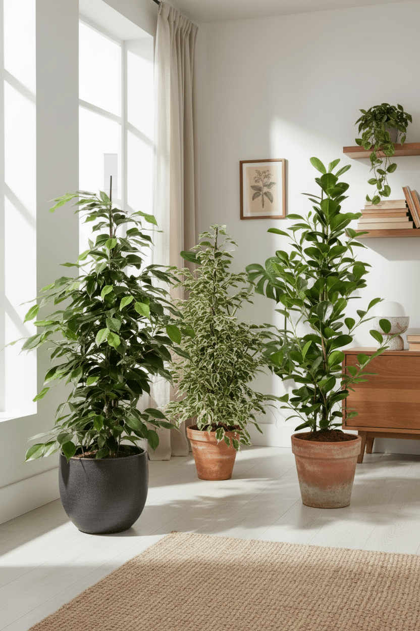 Pack de 3 Ficus — Benjamina Danielle + Twilight + Microcarpa — 3 plantas - Verdeia - 4