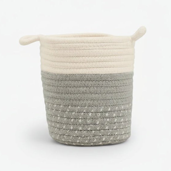 Cesta Borneo Gris D14 cm sobre fondo blanco