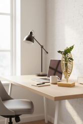 Plante hydroponique — Support feuille dorée et base bois - H10 cm | Ø7 cm - Verdeia - 3