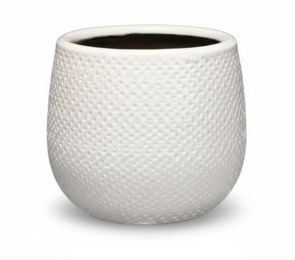 Pot en Céramique Gabriel Rond Blanc Ø14 cm - Verdeia