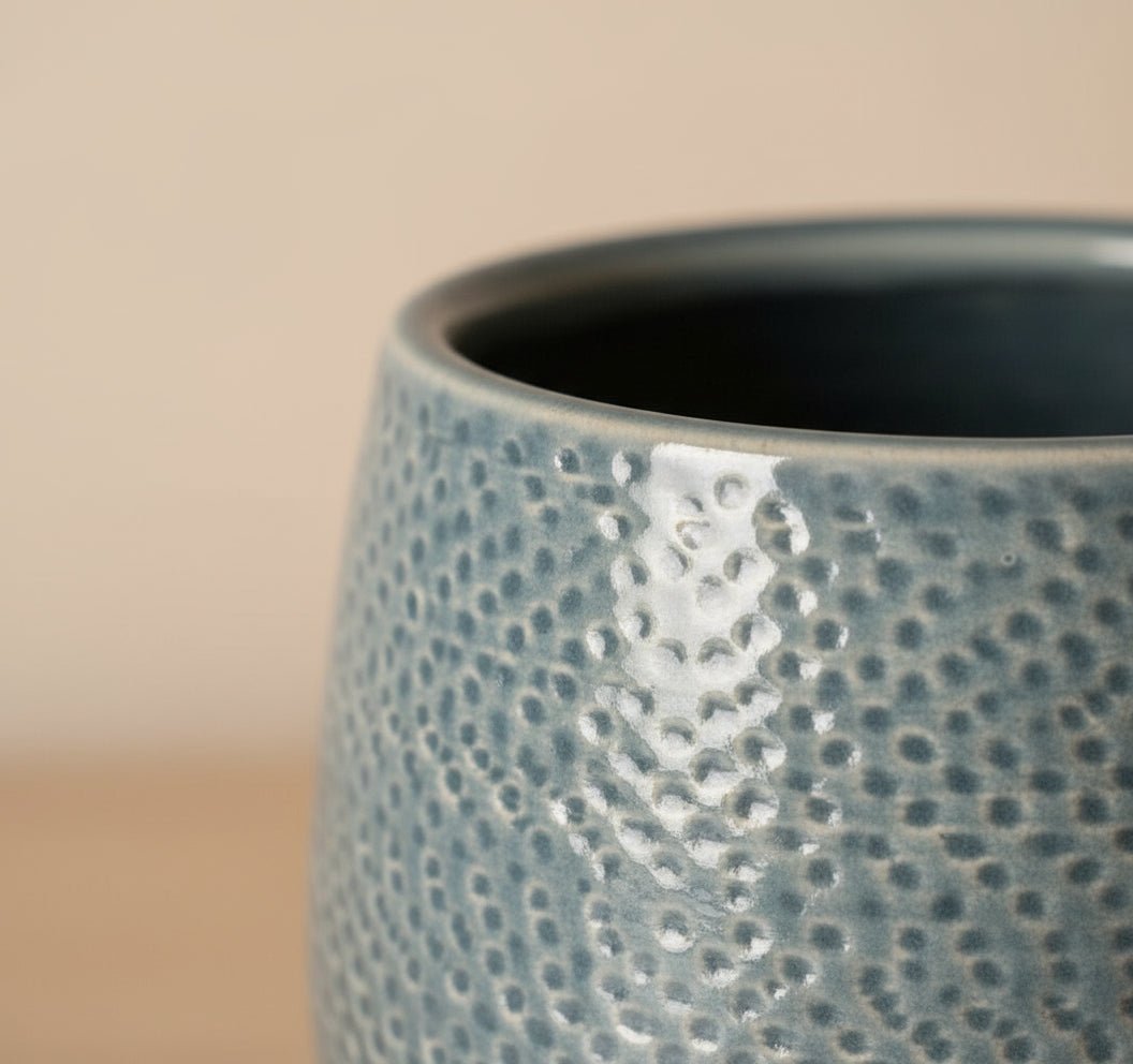 Pot en Céramique Gabriel Rond Bleu Ø14 cm - Verdeia