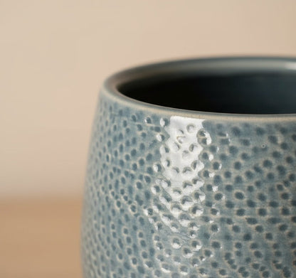 Pot en Céramique Gabriel Rond Bleu Ø14 cm - Verdeia