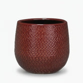 Cache - Gabriel ceramic pot Bordeaux Ø14 cm on white background