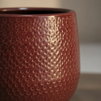 Pot en Céramique Gabriel Rond Bordeaux Ø14 cm - Verdeia
