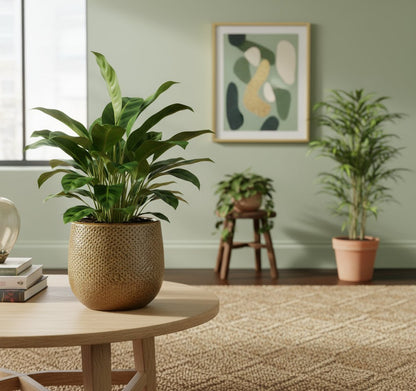 Pot en Céramique Gabriel Rond Ocre Ø14 cm - Verdeia