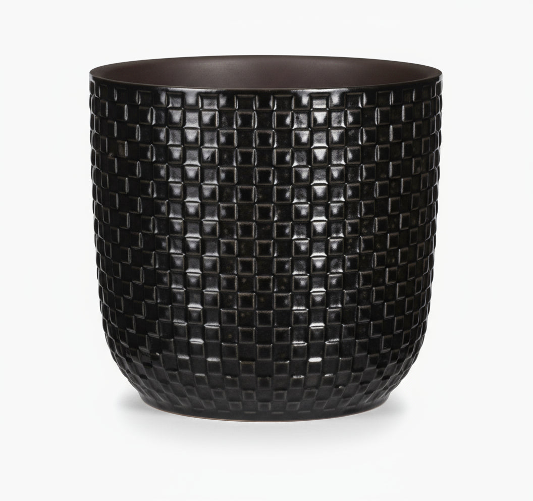 Pot en Céramique Relief Noir 13,5 cm - Verdeia