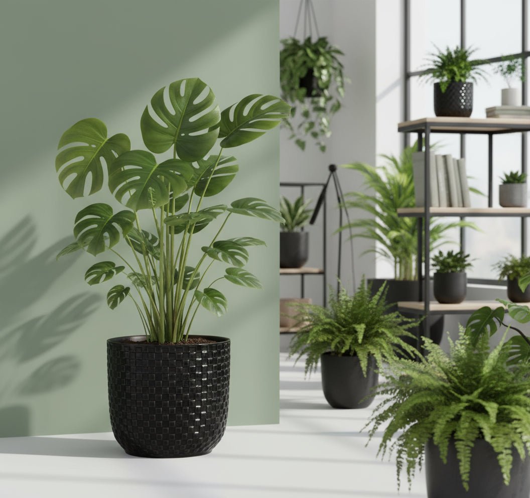 Pot en Céramique Relief Noir 13,5 cm - Verdeia