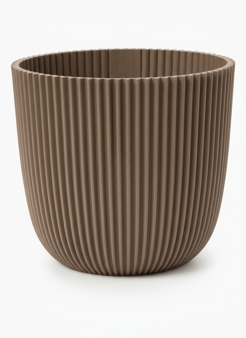 Pot rond nervuré taupe Capi - Verdeia