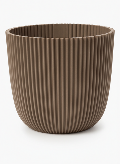 Pot rond nervuré taupe Capi - Verdeia