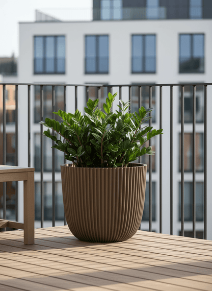 Pot rond nervuré taupe Capi - Verdeia