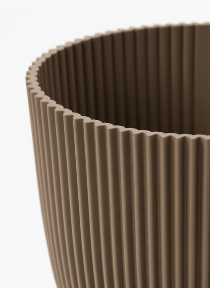 Pot rond nervuré taupe Capi - Verdeia