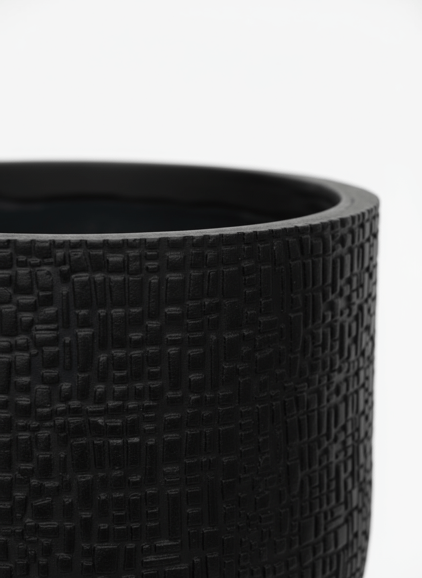 Pot rond texturé anthracite Capi - Verdeia