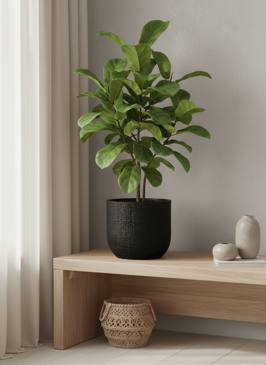 Pot rond texturé anthracite Capi - Verdeia