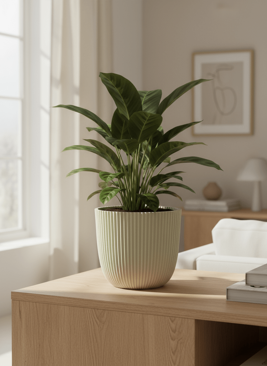 Pot rond texturé beige Capi - Verdeia