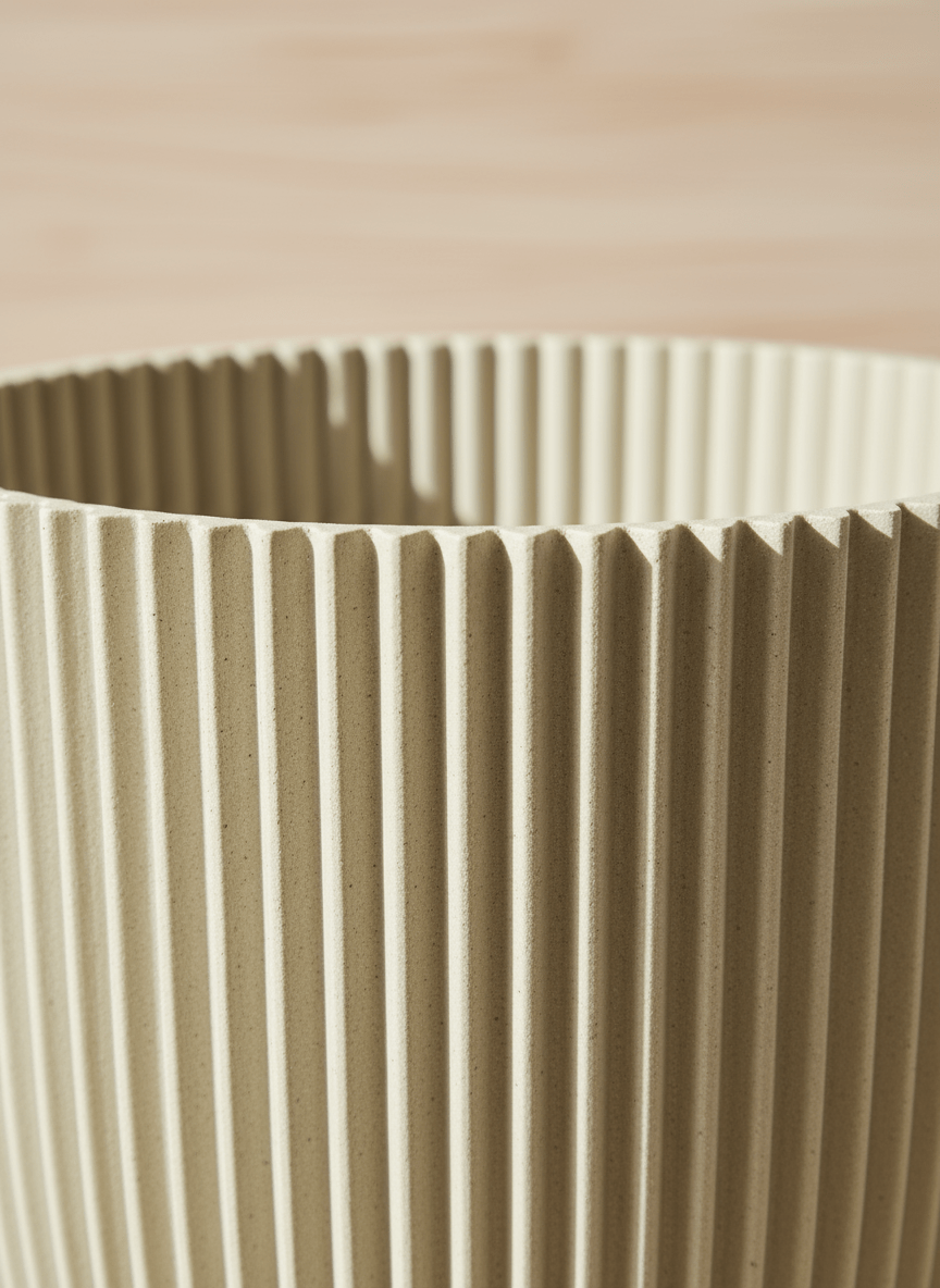 Pot rond texturé beige Capi - Verdeia