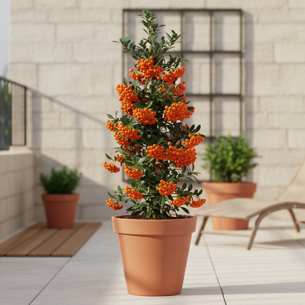 Pyracantha ‘Orange Glow’ – Orange firethorn bush – D15cm x H65cm - Verdeia - 3