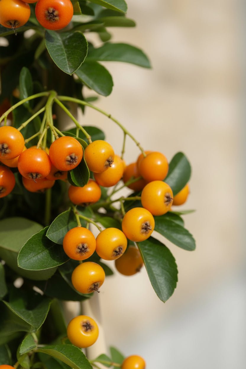 Pyracantha ‘Orange Glow’ – Orange firethorn bush – D15cm x H65cm - Verdeia - 1