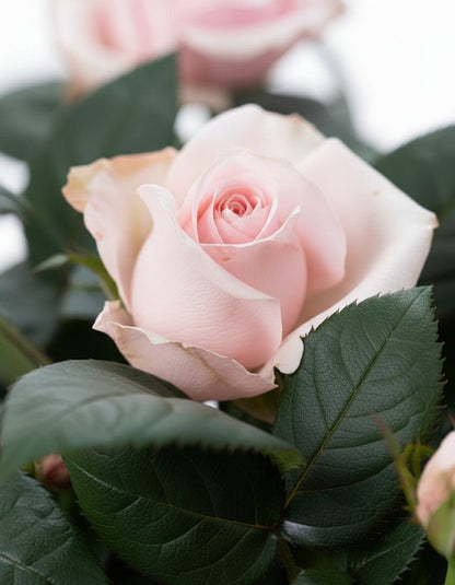 Rosal enano rosa pálido — Ø12 x H30 cm — Listo para colocar — Cerámica azul - Verdeia - 2