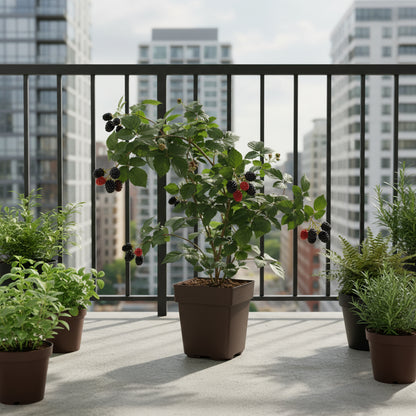 Rubus fruticosus ‘Black Satin’ – Mûrier sans épines bio – D13cm x H45cm - Verdeia