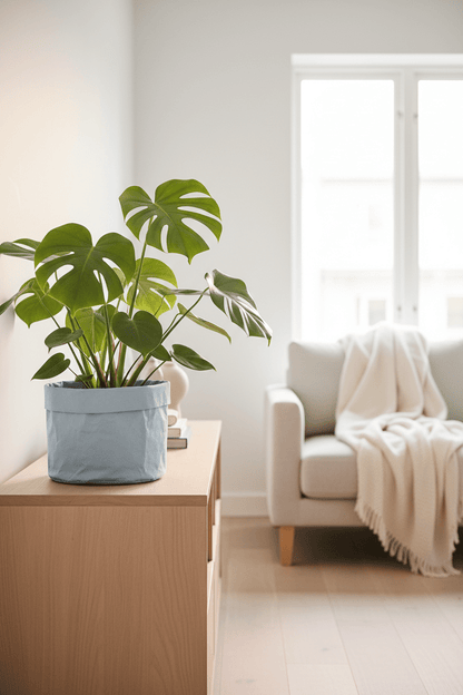 Bolsa oculta - maceta azul - gris — Tela impermeable - Verdeia - 5