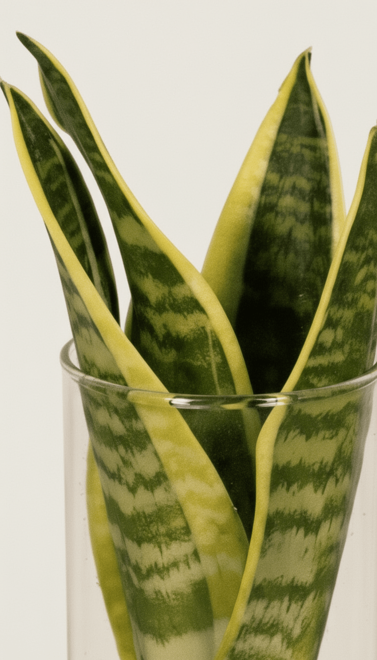 Sansevieria – Langue de belle - mère (Plante serpent) en cylindre de verre – Ø12cm – ↕30cm - Verdeia