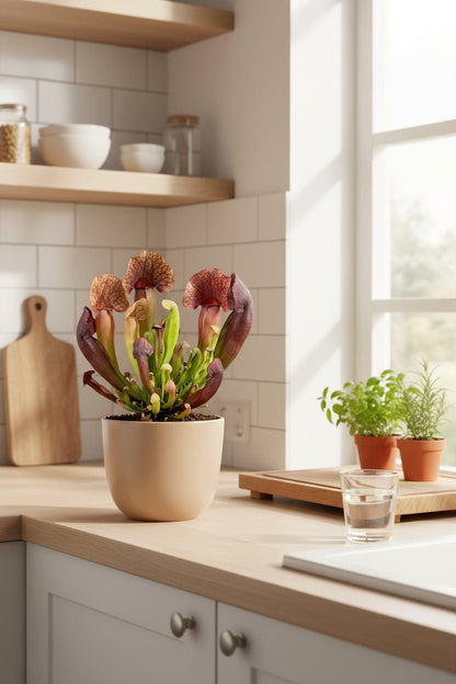 Sarracenia × Catesbaei (Híbrido de Sarracenia) — H23 cm | Maceta Ø12 cm - Verdeia - 3