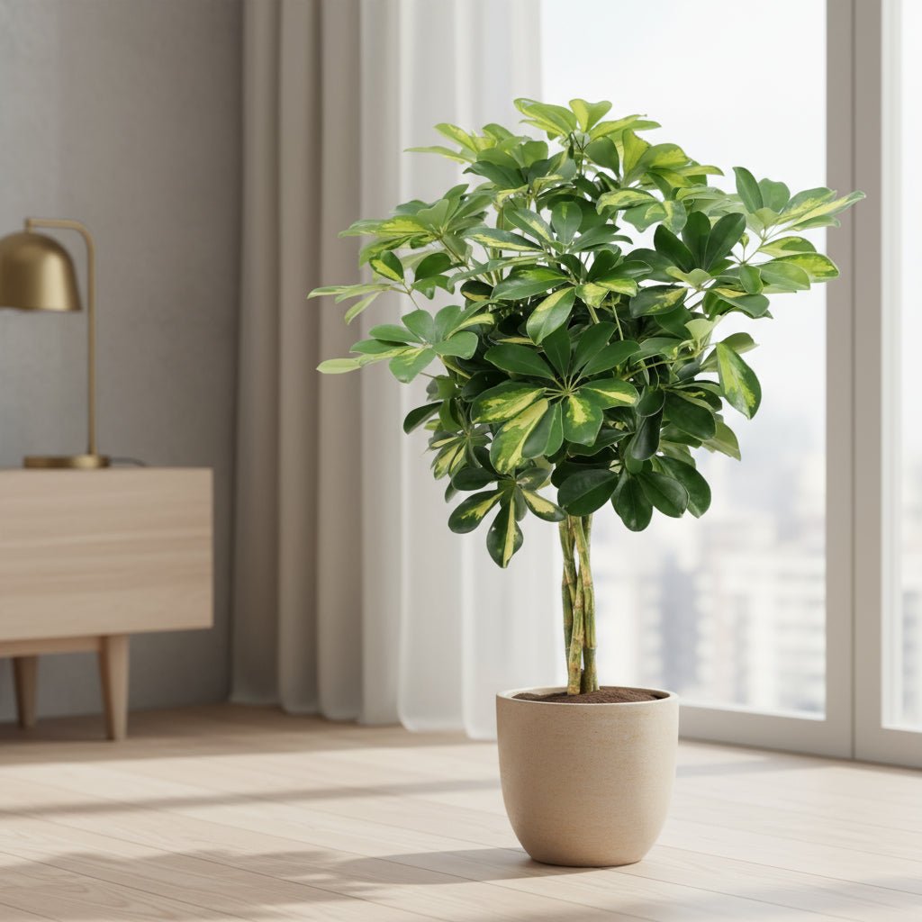 Schefflera ‘Gold Capella’ – Arbre ombrelle panaché - Verdeia