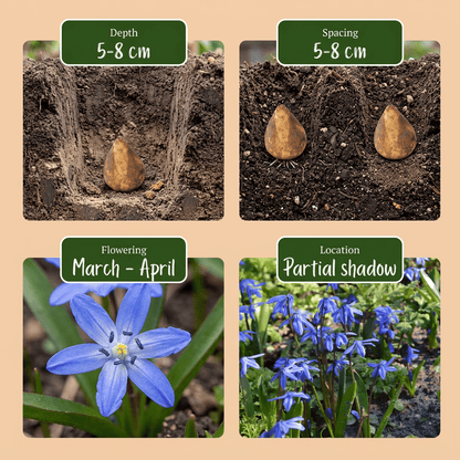 Escila de Siberia (Scilla siberica) — Bulbos calibre 7/8 - Verdeia - 9