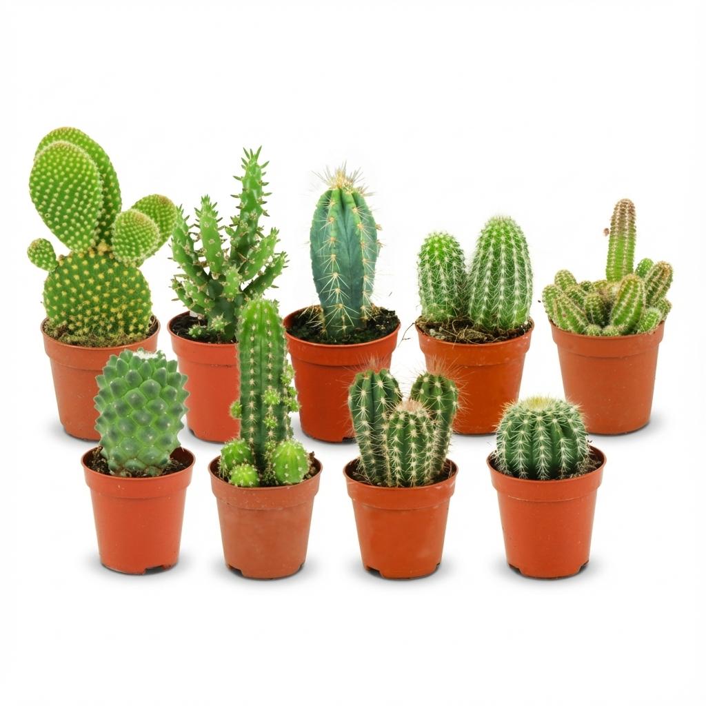 Sada mini kaktusů - 3 kusy - Ø 5.5 cm - výška: 5-10 cm