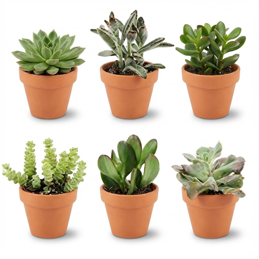 Mix de succulentes en pots terre cuite — H5-10 cm | Pot Ø8,1 cm