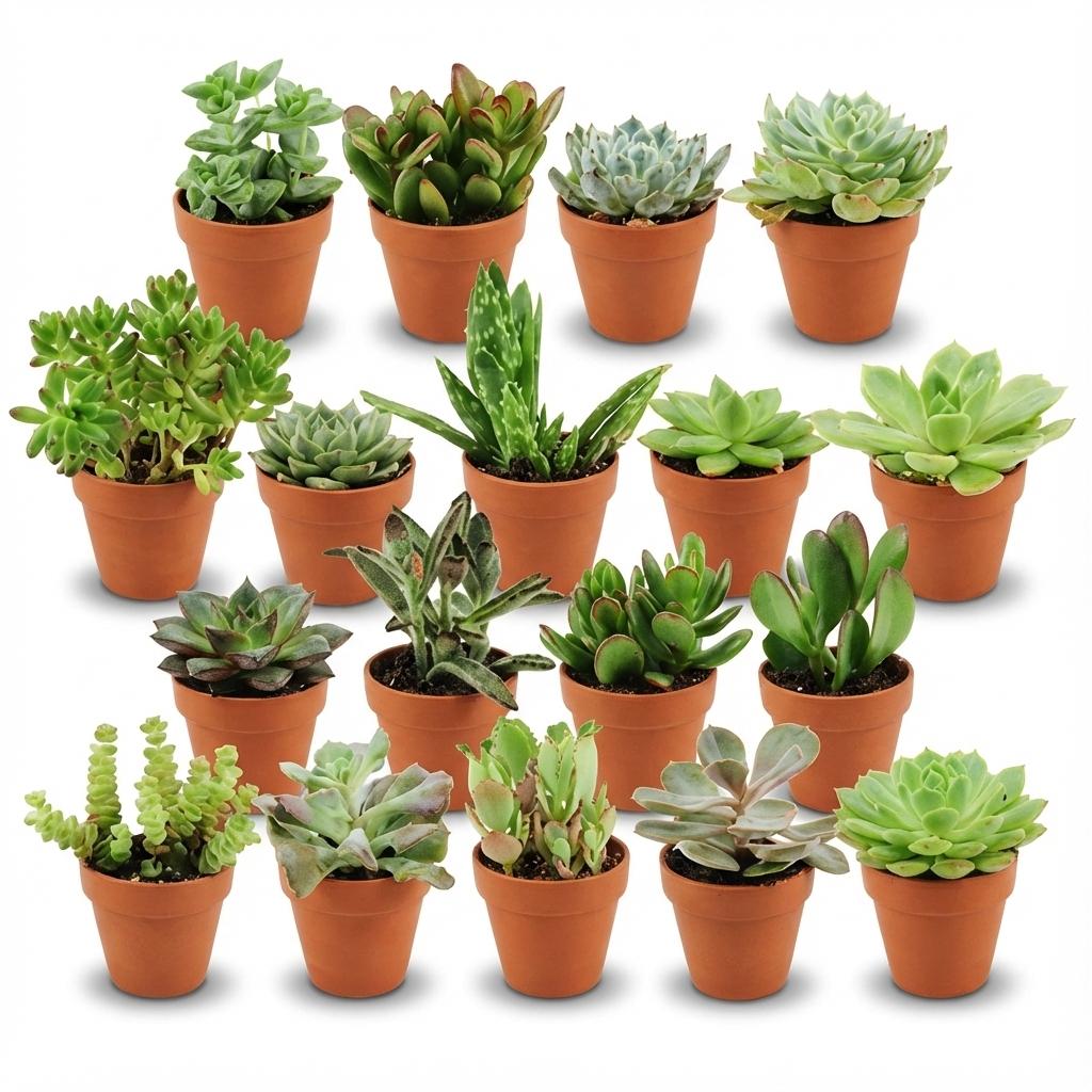 Mix de succulentes en pots terre cuite — H5-10 cm | Pot Ø8,1 cm