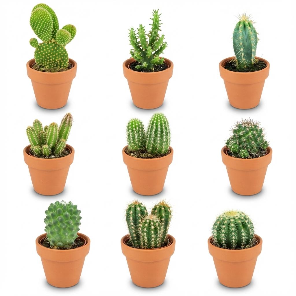 Mini cactus en pots terre cuite — H5-10 cm | Pot Ø8,1 cm