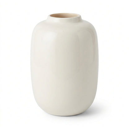 Vaso Artic em vidro creme — H35 cm | Vaso Ø25 cm
