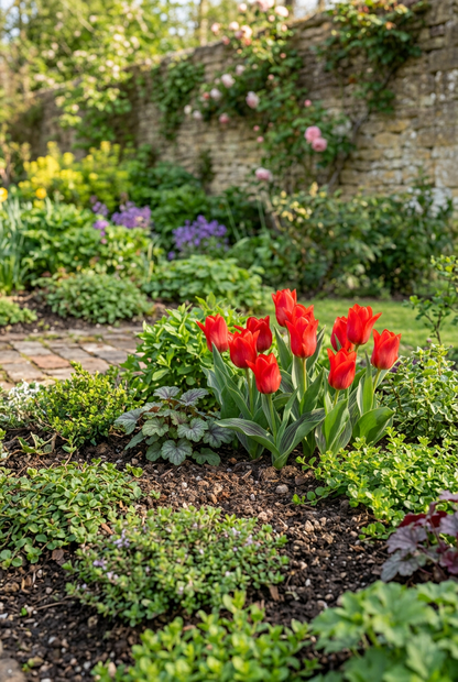 15x Tulipa Greigii Red – červený tulipán Greigii – červená – jarní kvetení – velikost cibule 11/12