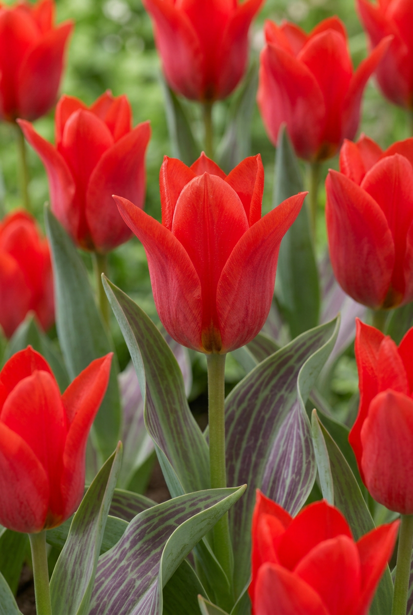 15x Tulipa Greigii Red – červený tulipán Greigii – červená – jarní kvetení – velikost cibule 11/12