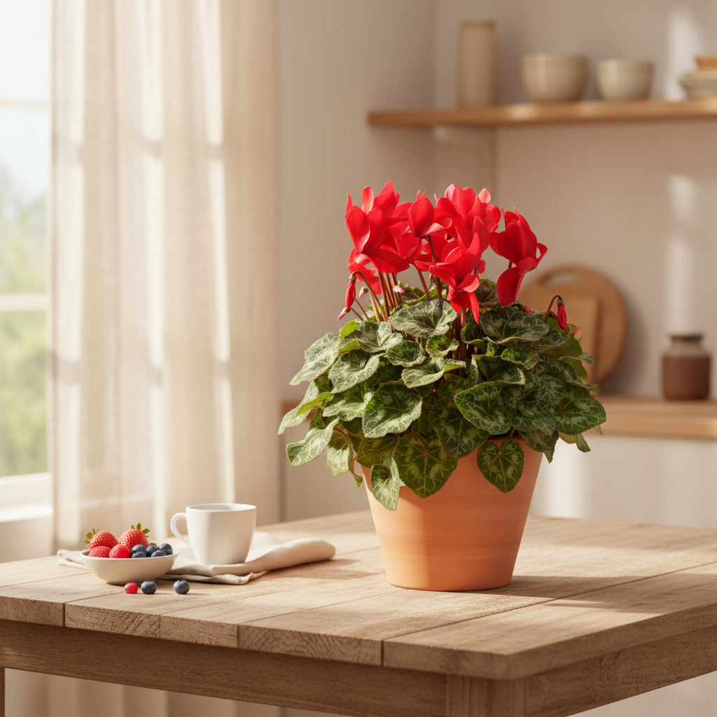 Ciclamen rojo — Ø17 cm — H40 cm