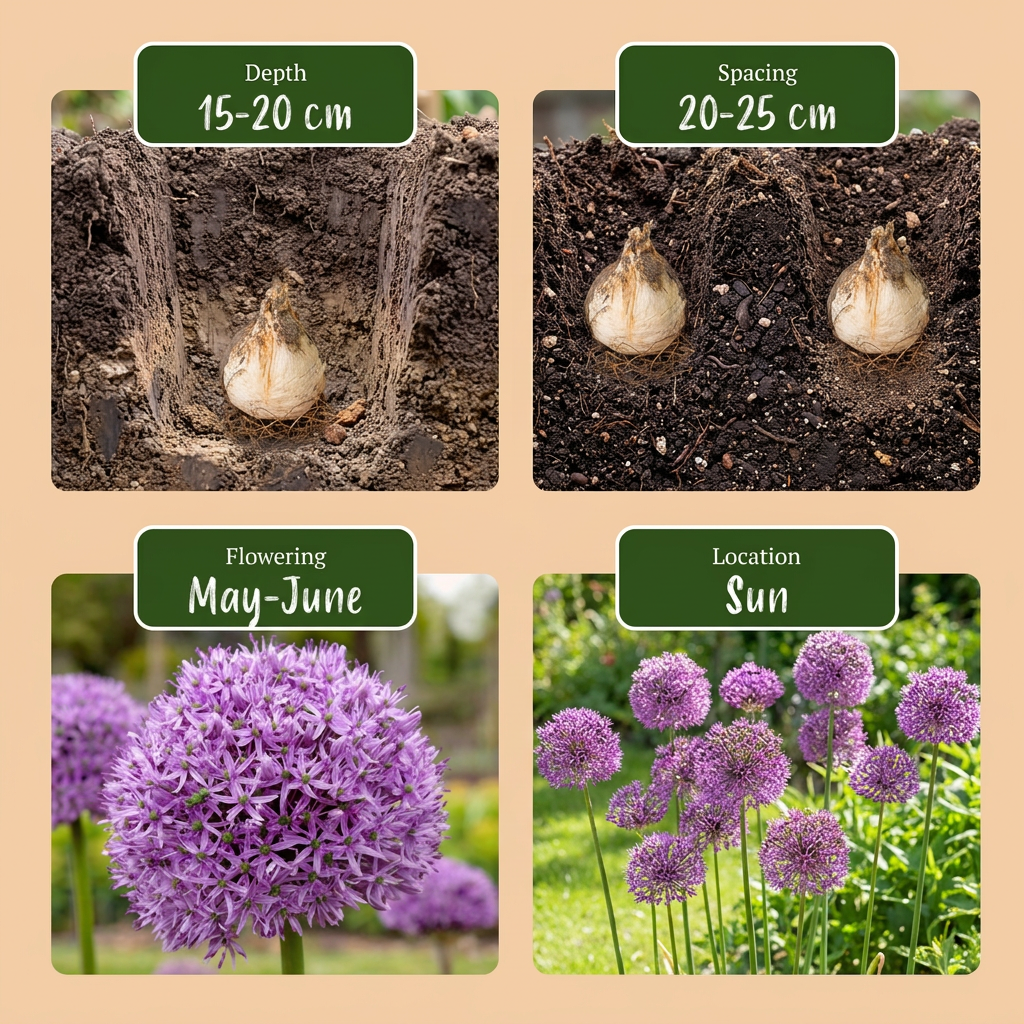 Allium «Gladiator» (ajo ornamental gigante) — Bulbos calibre 16/18
