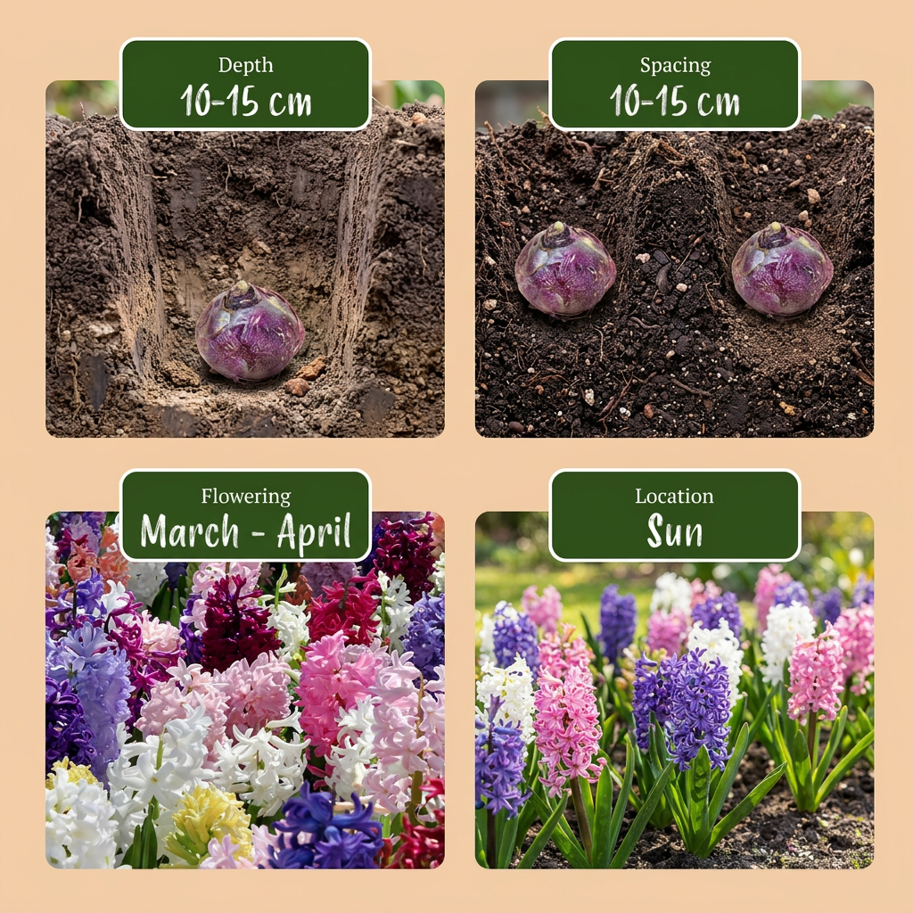 Jacinthe de jardin en mélange (Hyacinthus orientalis) — Bulbes calibre 14/15